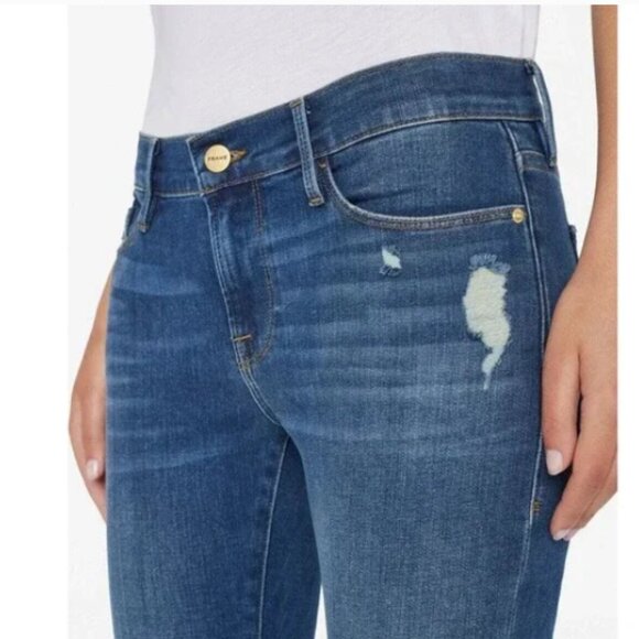 FRAME Jeans Women's Size 29 Le Garcon Classic Fit Distressed 5-pocket - Picture 3 of 16